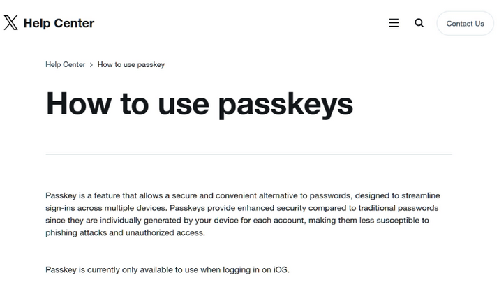 怒江苹果维修店铺分享iOS用户如何通过通行密钥(Passkey)登录 